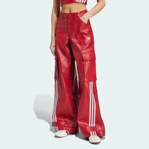 Adidas Red Cargo Pants with Stripes